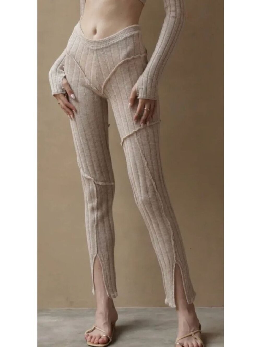 NWT Ruve Knit Pants Beige Neutral-sz Small
